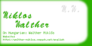 miklos walther business card