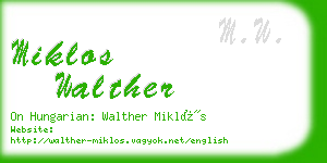 miklos walther business card